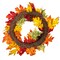 Haute Decor 24 Inch Fall Sunflower Artificial Wreath with Grapevine Base, Real Pinecones, Faux Berries and Pumpkins, Autumn, Fall, Halloween Door or Wall Decoration